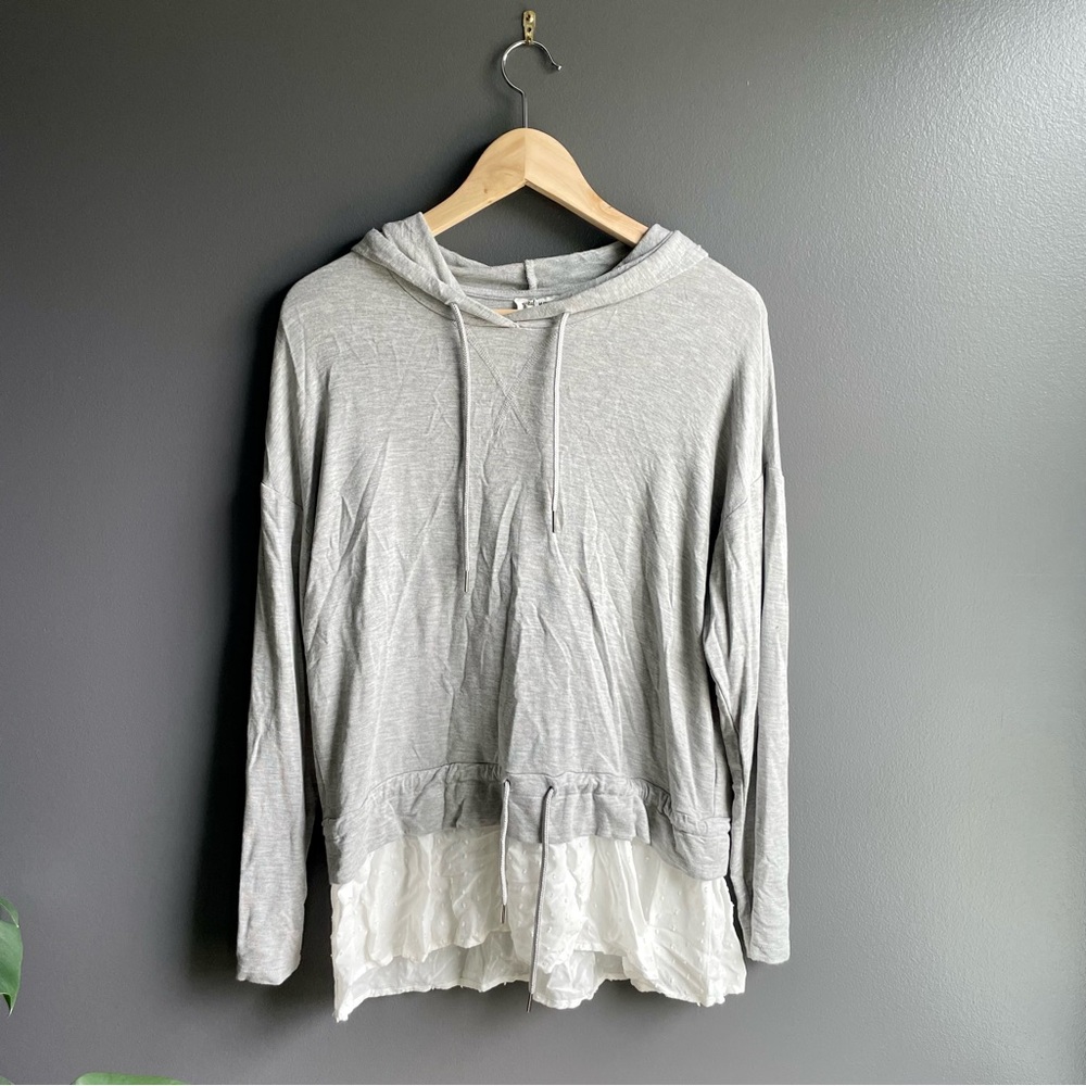 Tribal Jeans Womens Lightweight Hoodie with Drawstring Waist and Lace Underlay S